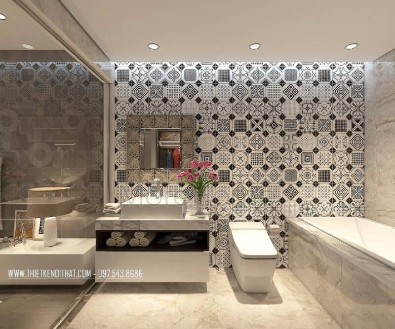 Mẫu tủ lavabo hiện đại có thiết kế ngăn tủ rộng giúp tăng cường sự tiện nghi trong việc sắp xếp đồ và vật dụng cá nhân.